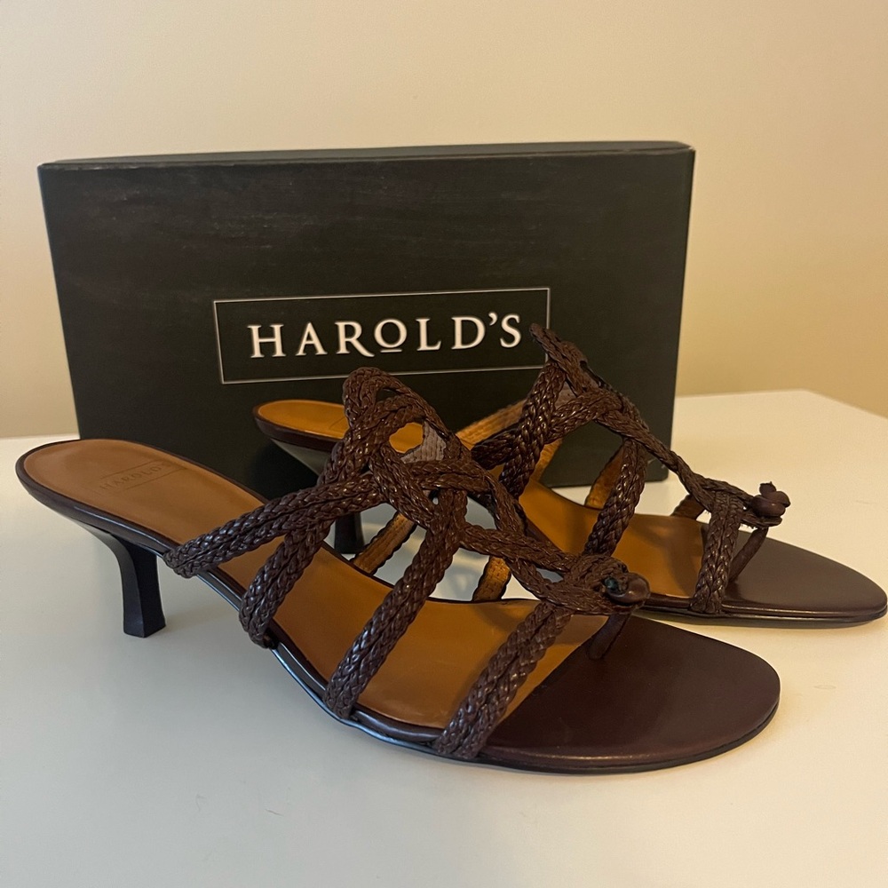 Harold's Dark Brown Braided Heels